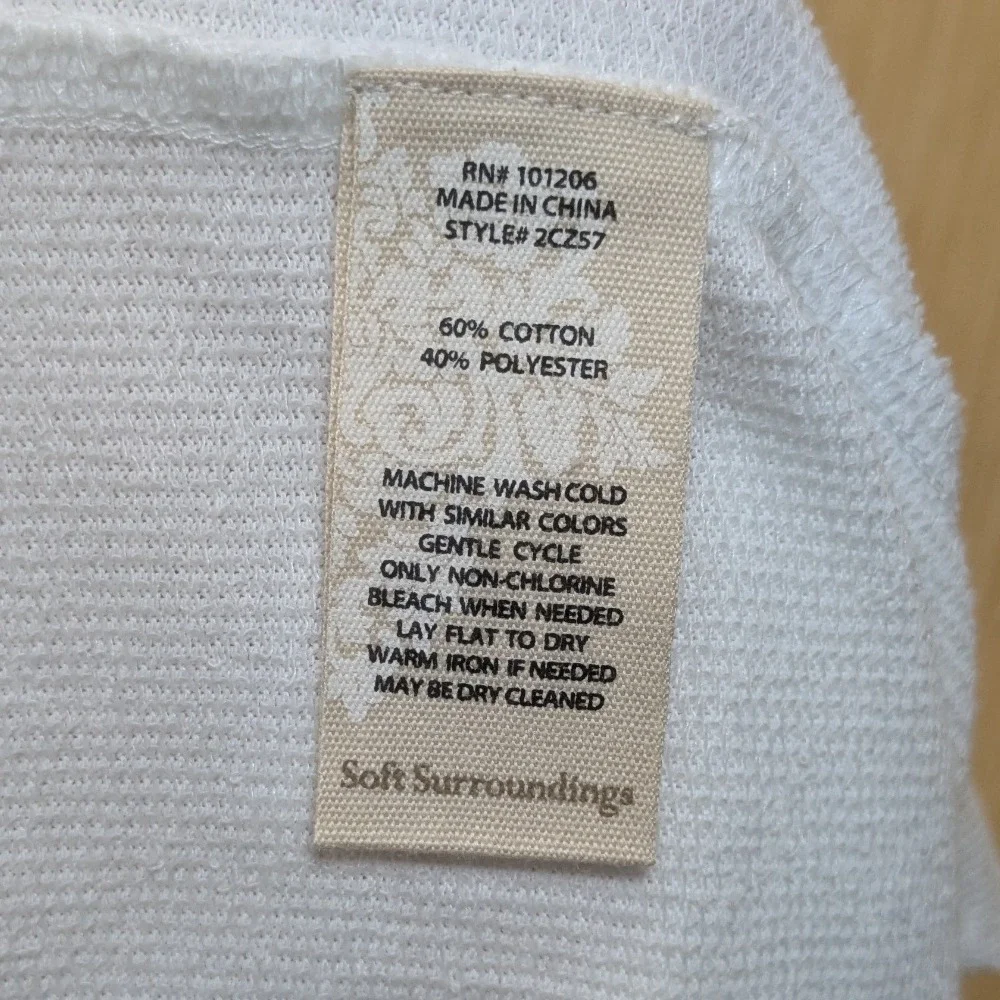 Soft Surroundings Shorts White Stretch Waistband Tummy Control Women's Large New